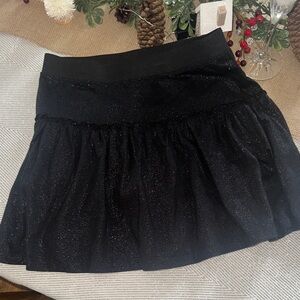 Girls Black Sparkle Skort